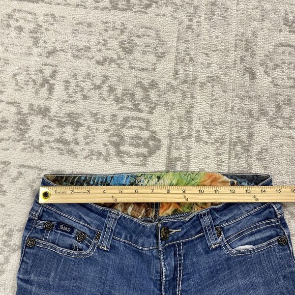 Adiktd Jeans Women's Embroidered Blue Denim Medium Wash Straight Leg Size 8 W30 - Picture 5 of 7